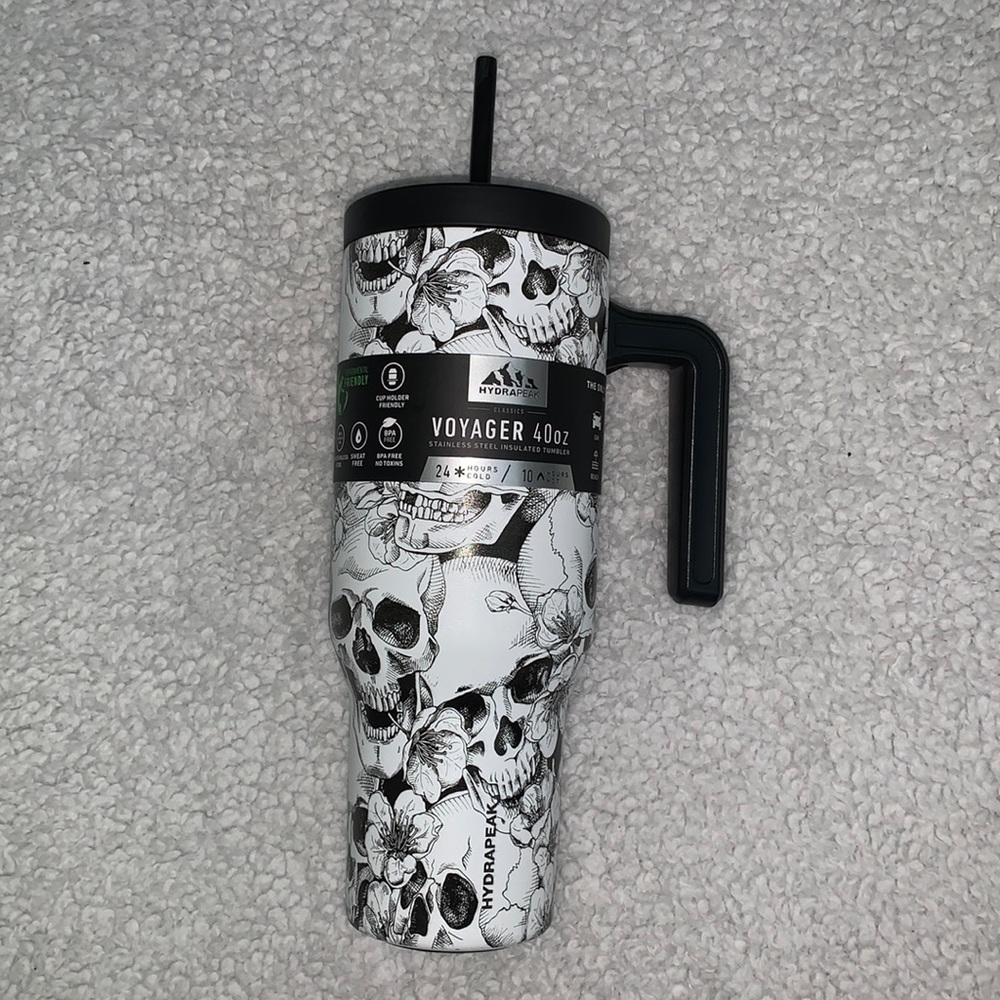 LIMITED EDITION HydraPeak Skull 40 oz Tumbler With Lid and Straw